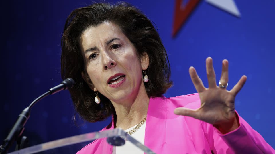 Gina Raimondo, US commerce secretary, speaks during the SelectUSA Investment Summit in National Harbor, Maryland, US, on Tuesday, May 2, 2023.  - Ting Shen/Bloomberg/Getty Images