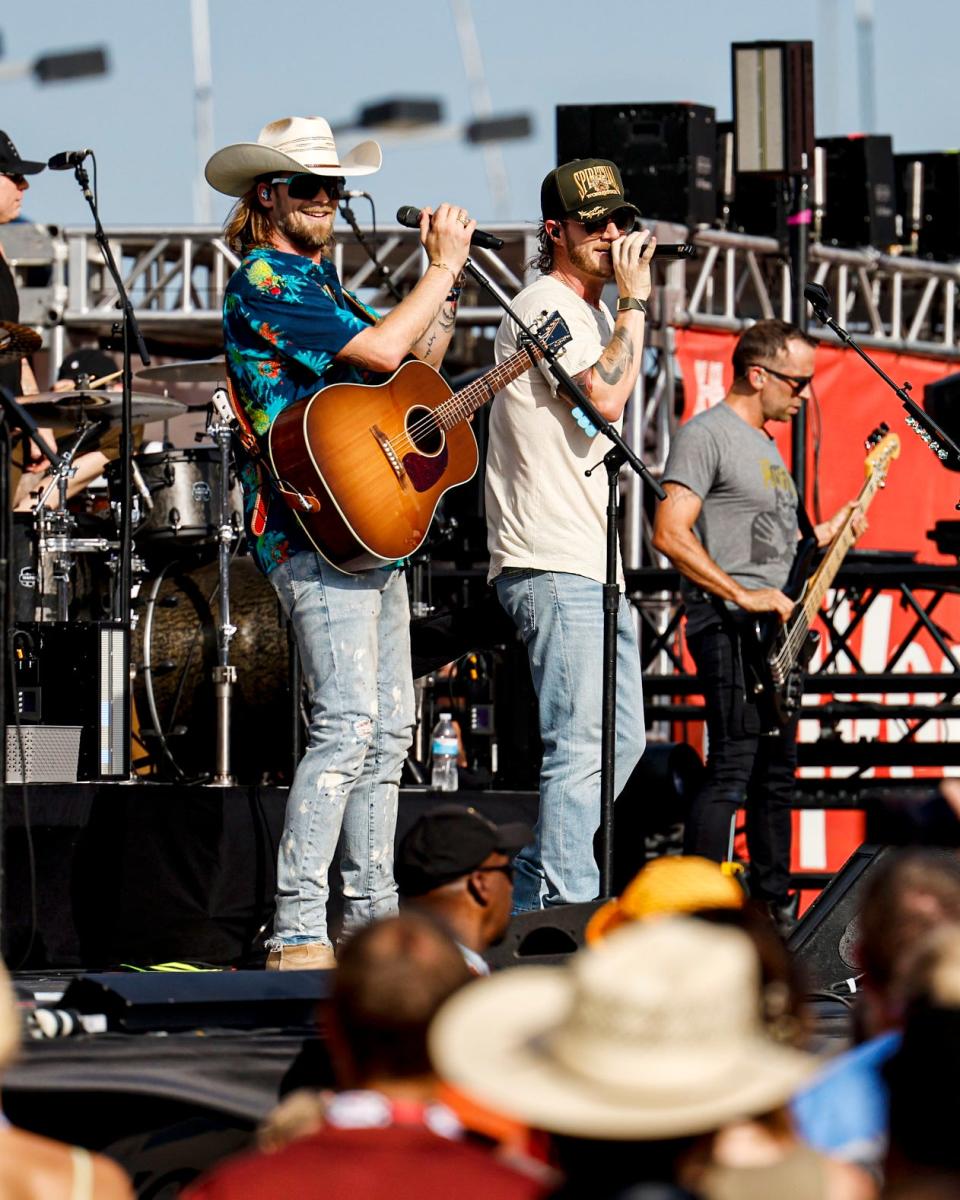 Florida Georgia Line performs after the Hy-VeeDeals.com 250 Presented By DoorDash, part of the Hy-Vee IndyCar Weekend in Newton at the Iowa Speedway on July 23, 2022.