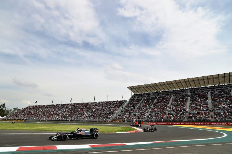 Fernando Alonso of Spain drives the McLaren Honda Formula 1 Team McLaren MP4-31 Honda RA616H Hybrid turbo, leading Jenson Button of Great Britain driving the McLaren Honda Formula 1 Team McLaren MP4-31 Honda RA616H Hybrid turbo on track