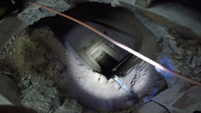 The tunnel was discovered under an old KFC restaurant in Arizona (Homeland Security Investigations/Yuma Sector BP)