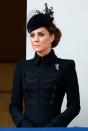 <p>The Duchess of Cambridge attends the annual Remembrance Sunday service at The Cenotaph. She wore a coat dress by <a href="https://www.alexandermcqueen.com/us" rel="nofollow noopener" target="_blank" data-ylk="slk:Alexander McQueen;elm:context_link;itc:0;sec:content-canvas" class="link ">Alexander McQueen</a>. </p>