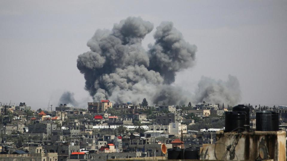 PHOTO: Smoke billows following bombardment east of Rafah in the southern Gaza Strip, amid the ongoing conflict between Israel and the Palestinian Hamas movement, May 6, 2024. (AFP via Getty Images)