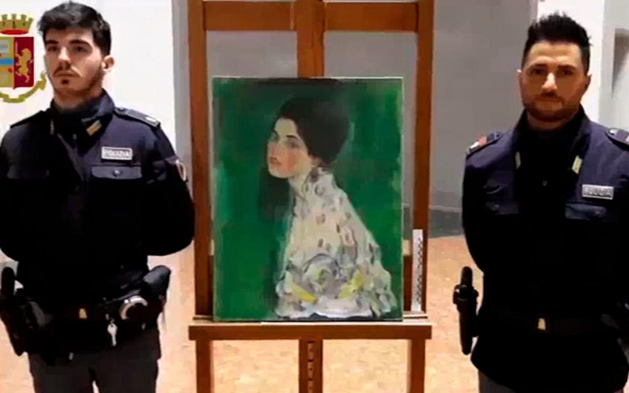 Klimt's 'Portrait of a Lady' may have been stashed in the walls of an Italian gallery for more than two decades  - Italian Police