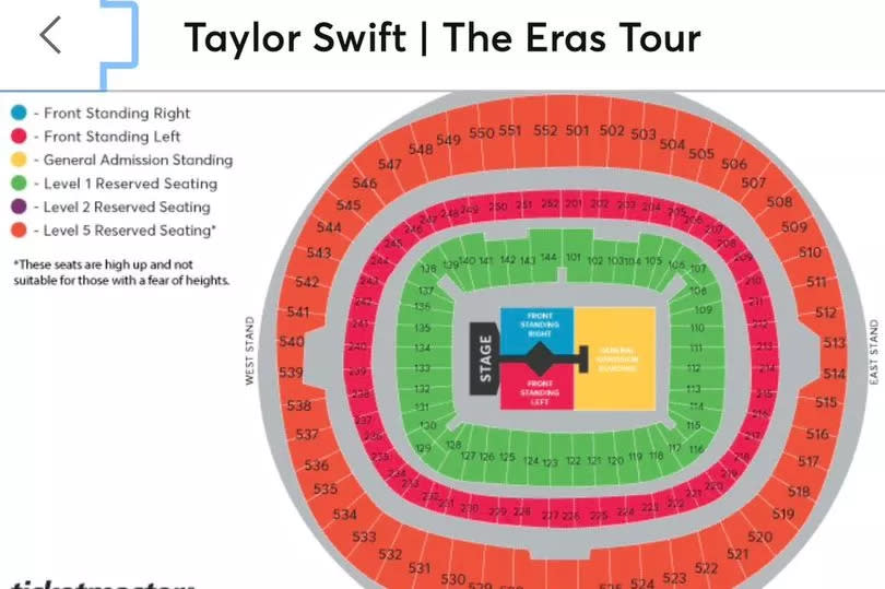 Ticketmaster map wembley