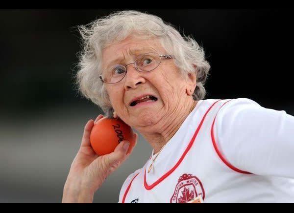 The 92-year-old Canadian super-athlete holds 23 world records and 17 in the 90-to-95 age bracket for track and field events, <a href="http://www.nytimes.com/2010/11/28/magazine/28athletes-t.html?_r=1&src=ISMR_HP_LO_MST_FB&pagewanted=all">according to a 2010 story in <em>New York Times Magazine</em></a>. Since that time, she has picked up seven wins at the 2011 World Masters Athletics Championships last July. Her feats of athleticism are so surprising that a team of doctors from the Montreal Neurological Institute and McGill University are studying her. They've found that her muscle tissue is deteriorating at a far slower rate than would be expected for her age.     "I still have the energy I had at 50," she told <em>The New York Times</em>. "More. Where is it coming from? Honestly, I don't know. It's a mystery even to me."
