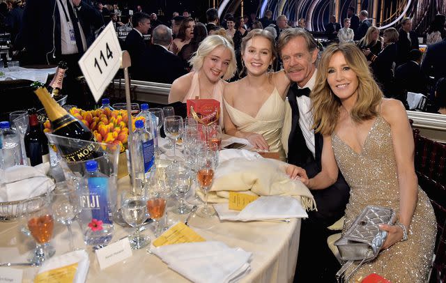 <p>Stefanie Keenan/Getty</p> Felicity Huffman with husband William H. Macy and daughters Sofia Grace Macy and Georgia Grace Macy