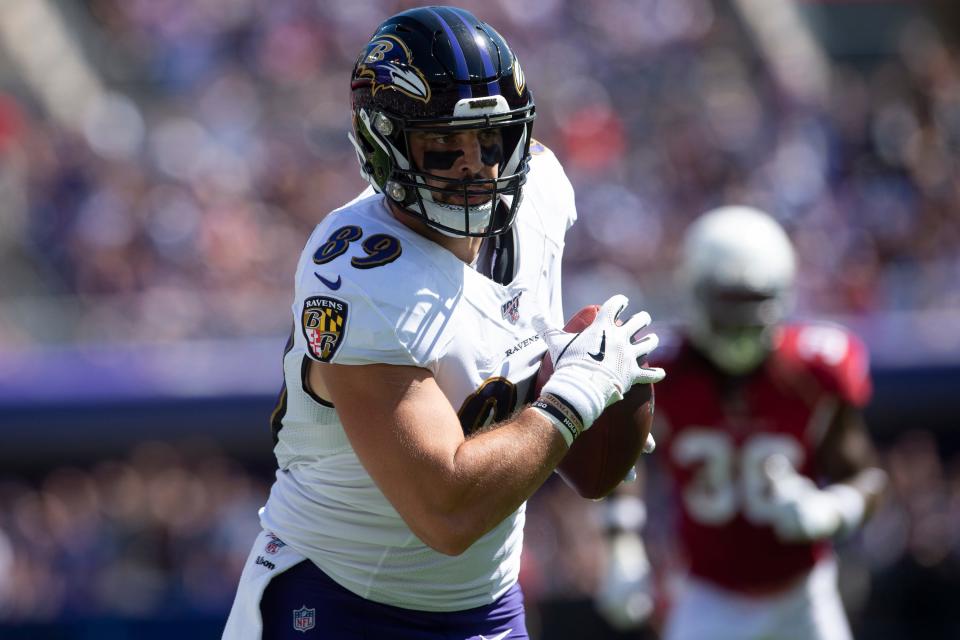 Mark Andrews and the Baltimore Ravens face the Arizona Cardinals in an NFL Week 8 game on Sunday.