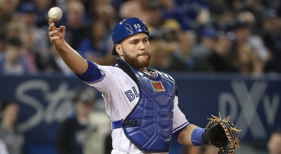 Opposing teams are picking on Russell Martin when it comes to base stealing. (Tom Szczerbowski/Getty Images)