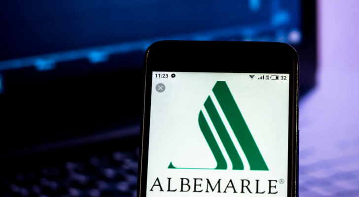 albemarle logo on a mobile phone screen