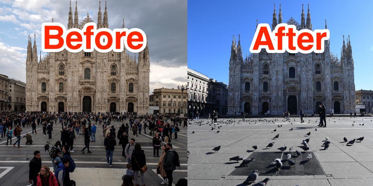 duomo milan before after coronavirus 2