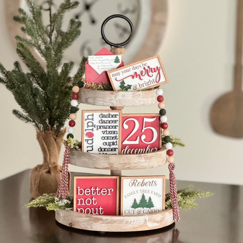 Christmas Tier Tray Decor Bundle