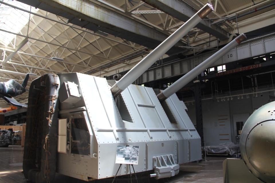 A weapon on display at the National Museum of the United States Navy.