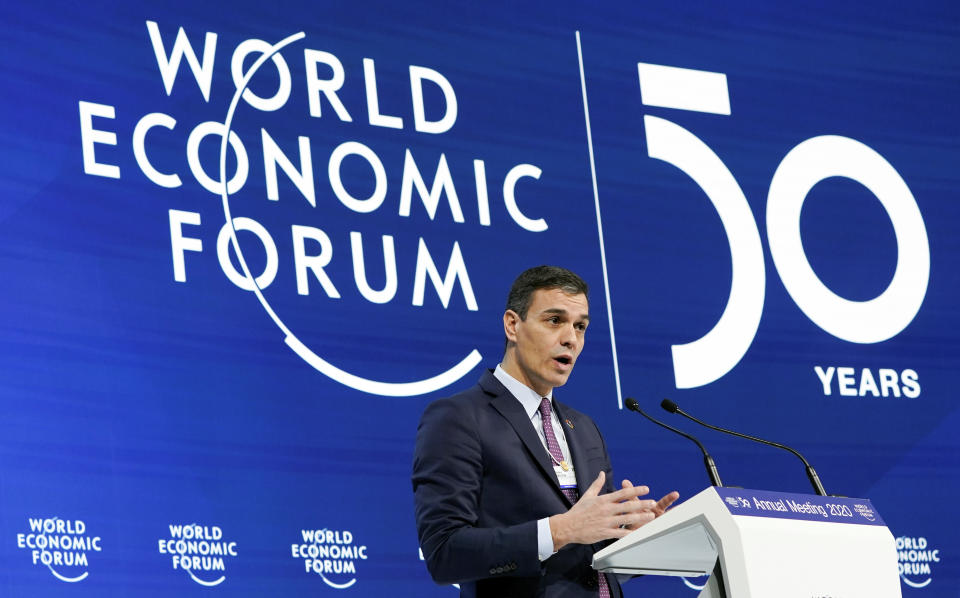  Pedro Sanchez durante el World Economic Forum (WEF) REUTERS/Denis Balibouse