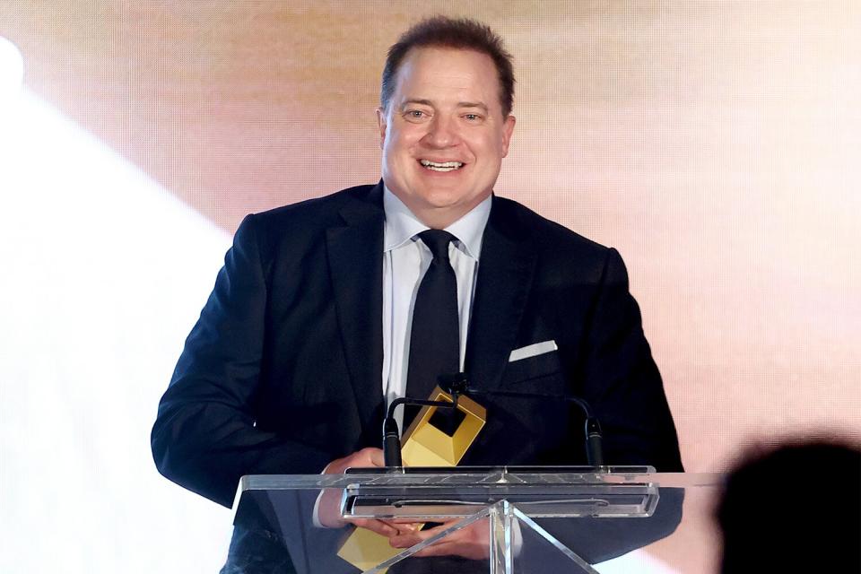 Honoree Brendan Fraser accepts the TIFF Tribute Award for Performance presented by IMDbPro for 'The Whale' onstage at the TIFF Tribute Awards Gala during the 2022 Toronto International Film Festival at The Fairmont Royal York Hotel on September 11, 2022 in Toronto, Ontario.