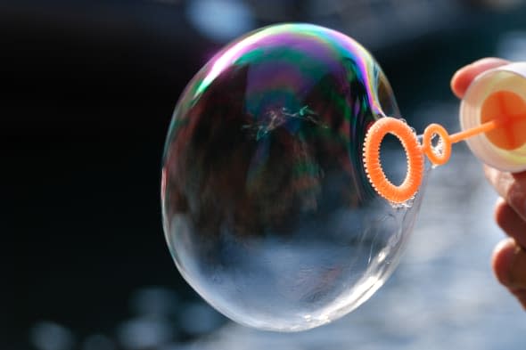 bubble with reflections of...