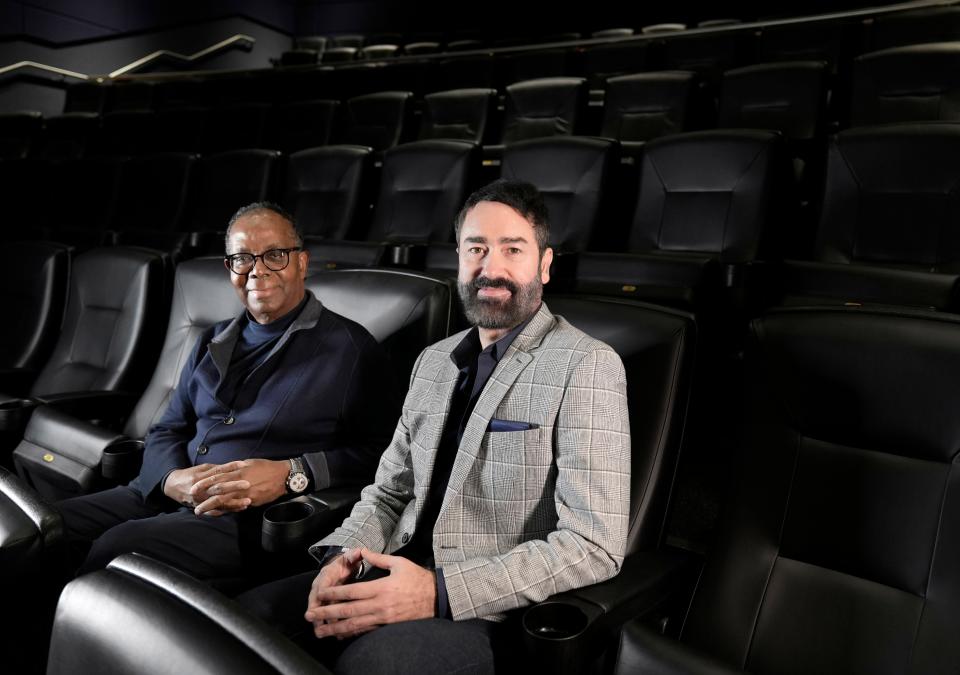Columbus attorney and arts patron Larry H. James (left) and Gateway Film Center president and CEO Chris Hamel helped bring "Pioneers of African American Cinema" to the Columbus theater.
