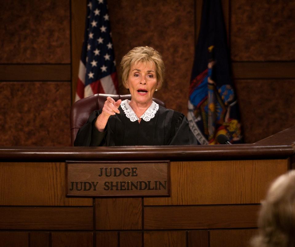 Judge Judy Sheindlin, "Judge Judy," hears a case in Los Angeles in 2010.