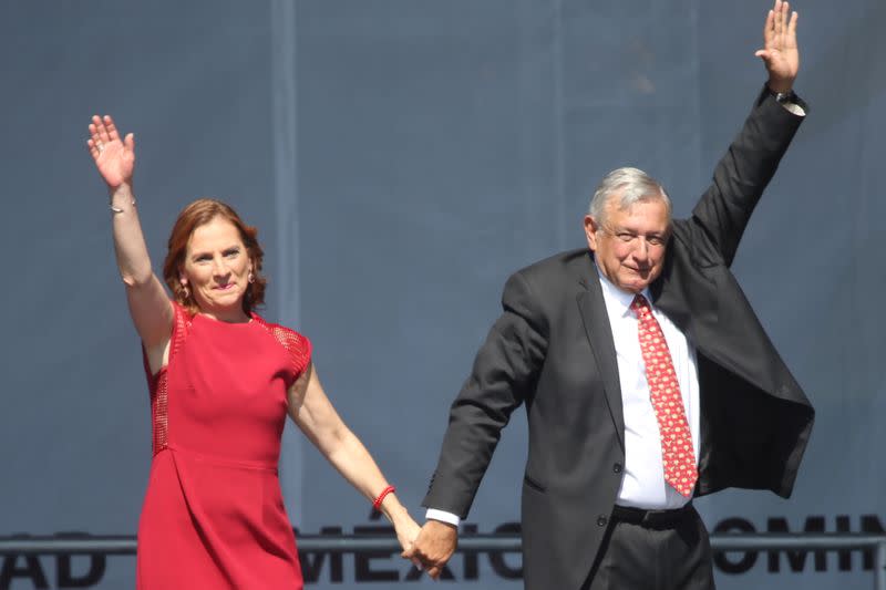 Mexican President Andres Manuel Lopez Obrador celebrates the anniversary of his first year in office