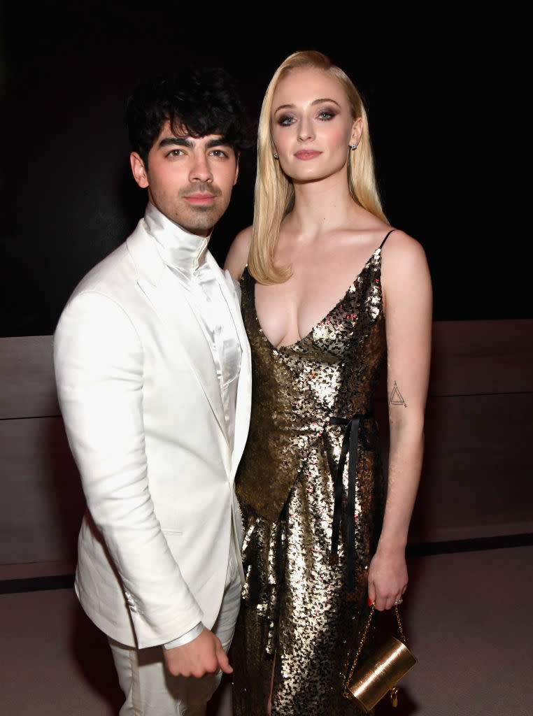 Sophie Turner and husband Joe Jonas took to Instagram Live to make a pointed statement on social distance. (Image via Getty Images).