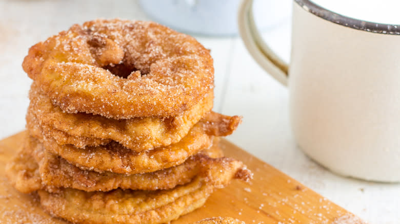 Beer battered apple fritters