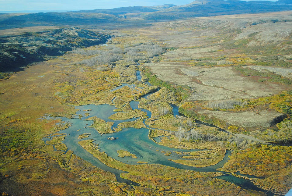 An aerial photo of Alaska's Bristol Bay watershed in Alaska. The area is home to the largest wild sockeye salmon fishery in the world. (Photo: Environmental Protection Agency via Reuters)