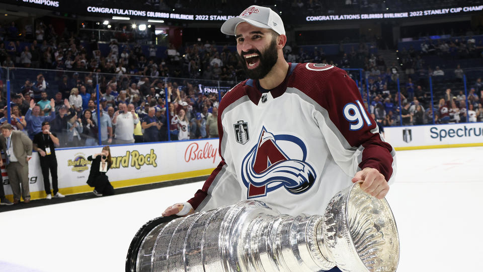 Nazem Kadri is one of the biggest stars available in NHL free agency. (Photo by Bruce Bennett/Getty Images)