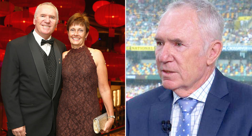 Pictured left is former Australia cricket captain Allan Border and wife Jane.