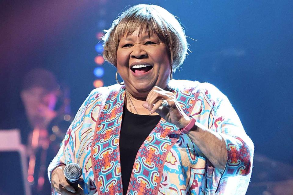 <p>Jamie McCarthy/Getty</p> Mavis Staples performing in March in New York City.