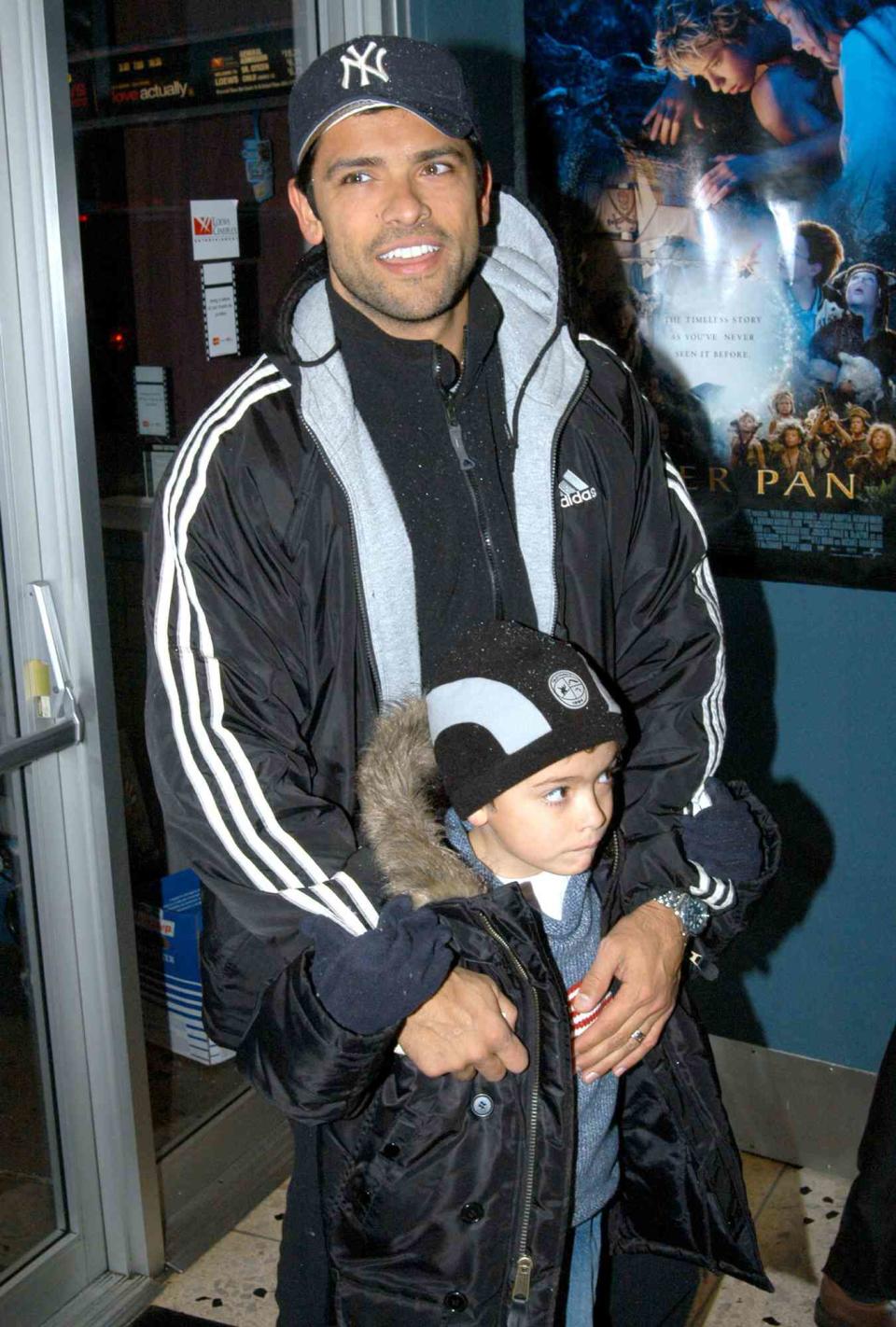 Mark Consuelos and son Michael during "Peter Pan" Special Screening - New York at 72nd Street East Theatre in New York City, New York, United States