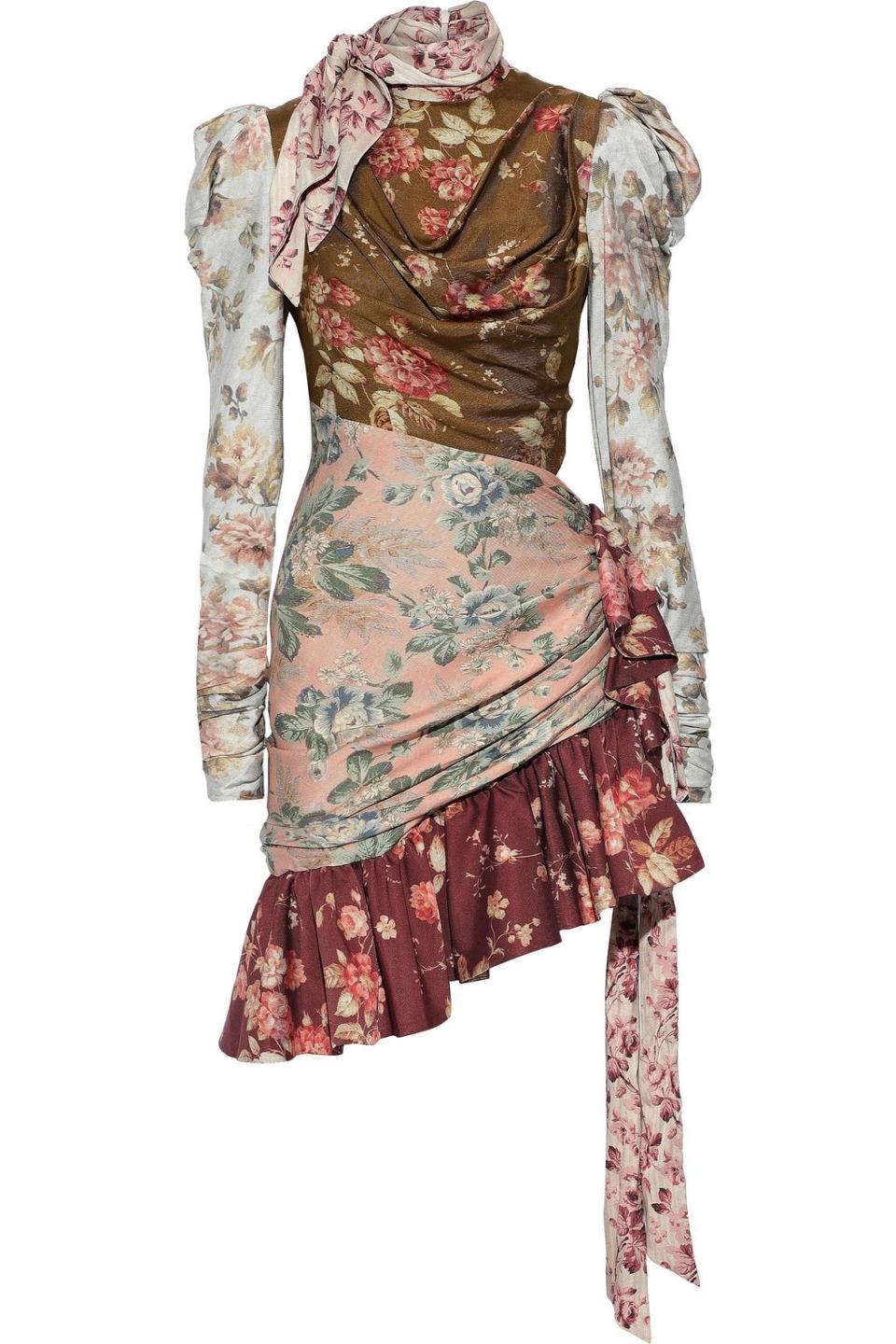 7) Tempest floral-print stretch silk-twill mini dress