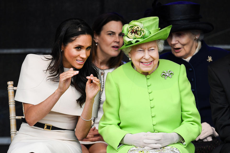 It comes after reports the Queen had a private talk with Meghan, encouraging her to mend the rift with her father Thomas Markle. Photo: Getty