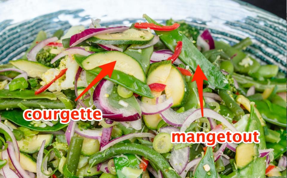 Food words in the US vs the US: Courgette and mangetout