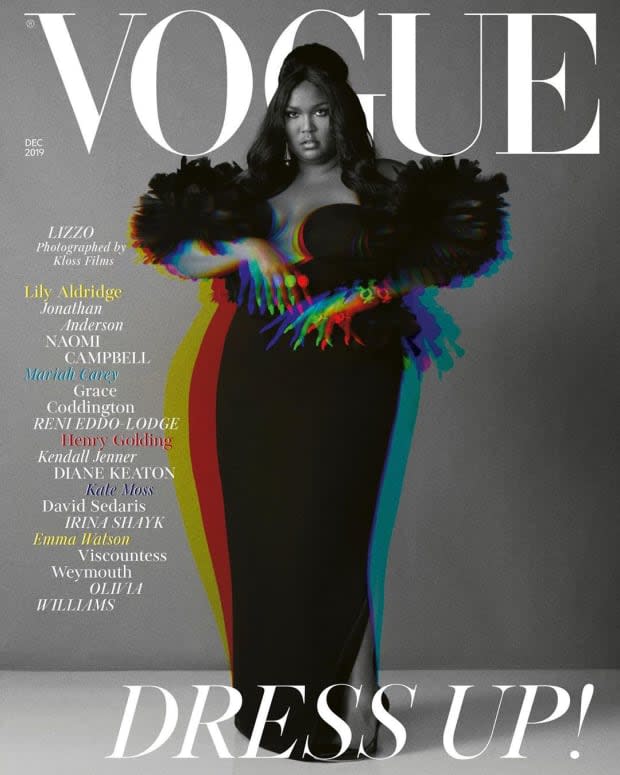 <em>Lizzo in Versace for the cover of the "British Vogue" December 2019 issue. </em>Image: Alec Maxwell for British 'Vogue'