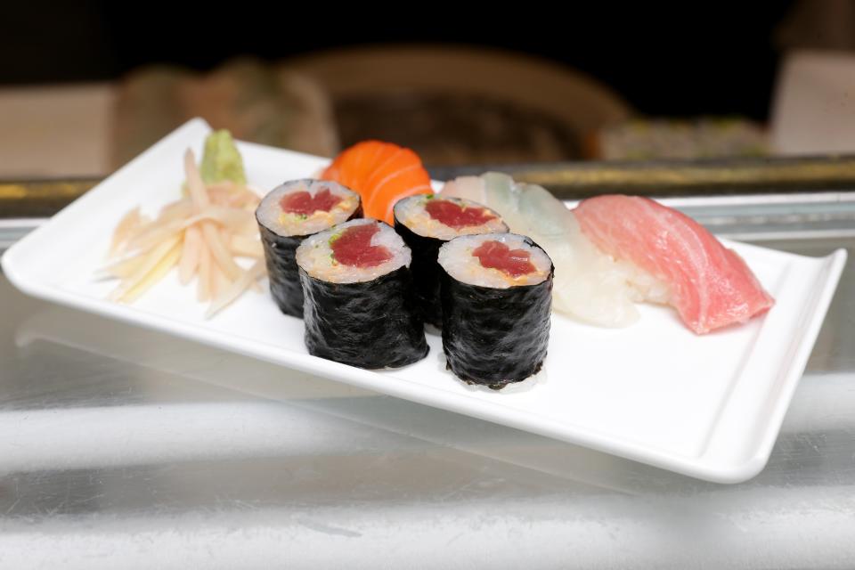 A German athlete has been banned from an all-you-can-eat sushi restaurant for consuming about 100 plates of food. (Getty Images)