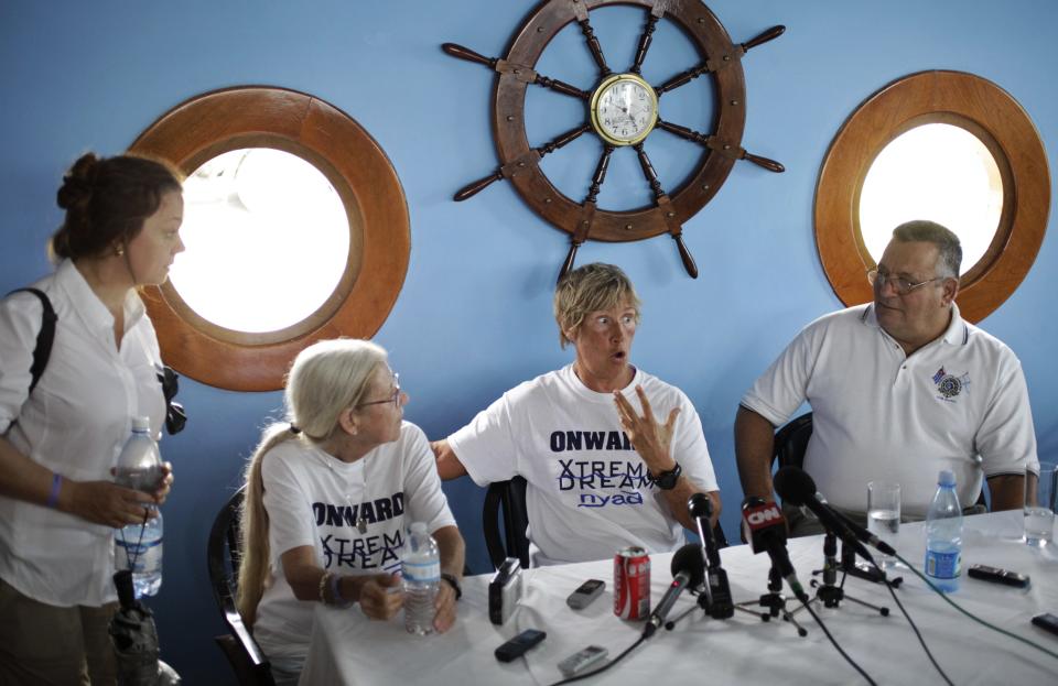 U.S. endurance swimmer Diana Nyad speaks during a news conference in Havana