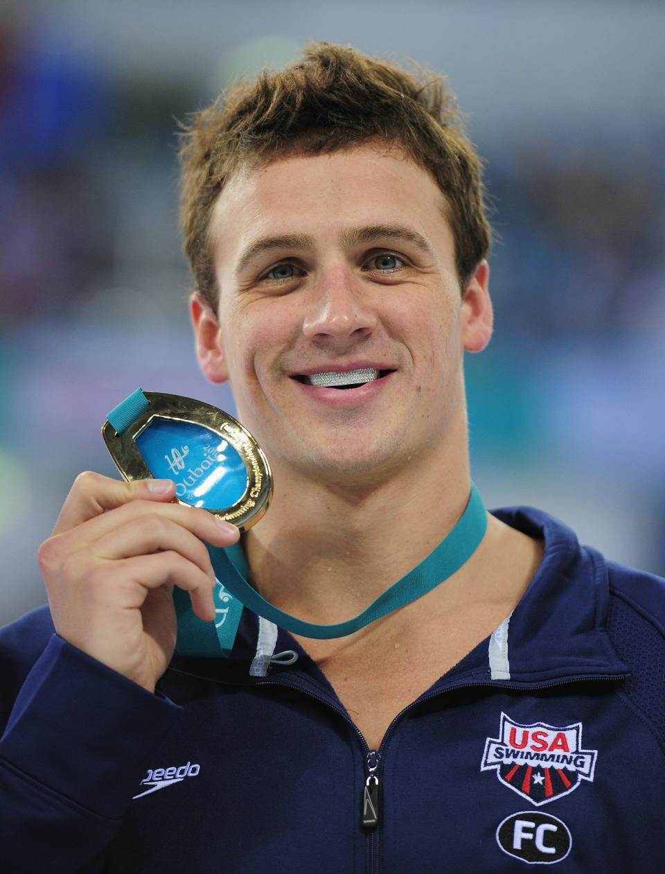 Ryan Lochte of USA (Gold) in the final of the Men's 100m Individual Medley during the 10th FINA World Swimming Championships (25m) at the Hamdan bin Mohammed bin Rashid Sports Complex on December 19, 2010 in Dubai, United Arab Emirates. (Photo by Shaun Botterill/Getty Images)