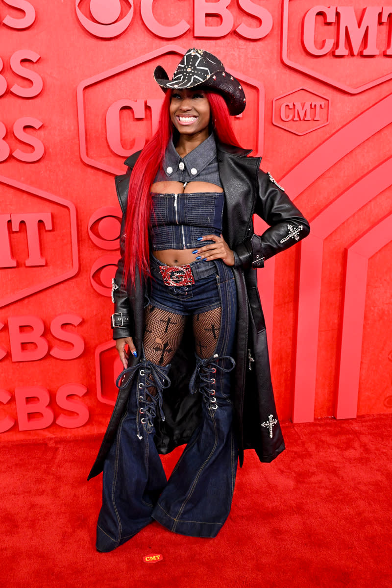 Reyna Roberts at the 2024 CMT Music Awards on April 7 in Austin, red carpet, Cowboy Carter, Beyoncé