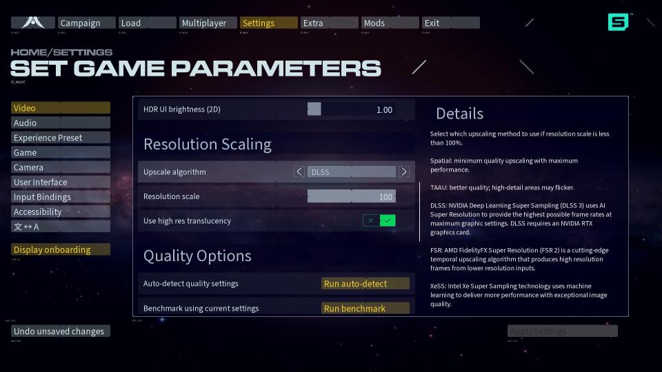 Homeworld 3 upscaling options