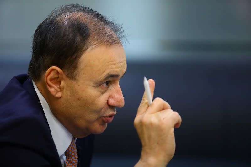 Alfonso Durazo, former security minister and candidate for governor in Sonora, gestures during an interview with Reuters in Mexico City