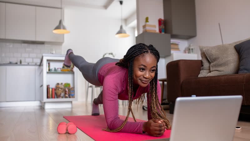 Technology like fitness apps, online programs and YouTube videos can be used to improve your at-home workout.