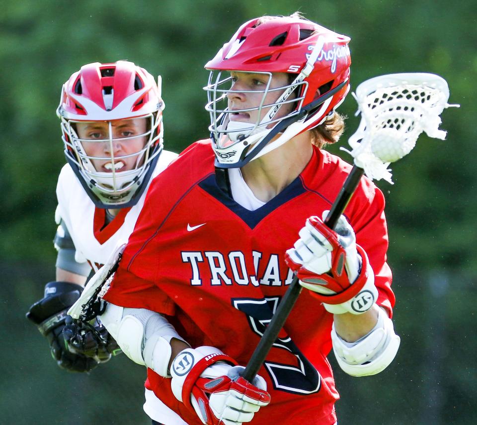 Silver Lake's Jonathan Barnett defends Bridgewater-Raynham's Zach Marvel during a game on Wednesday, May 25, 2022.