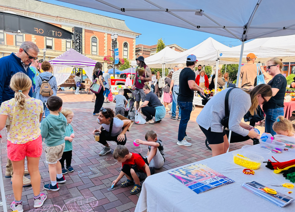 Locals visited the Wayne Center for the Arts booth at the Wooster Farmers Market. WCA dancers will perform 11 a.m.-noon Saturday during Community Hour.