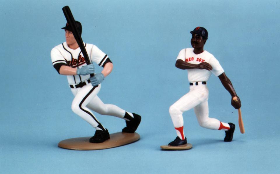 Starting lineup figurines 10th anniversary season. Left, 1997 Cal Ripken Jr., Baltimore Orioles and right, 1988 Jim Rice, Boston Red Sox.