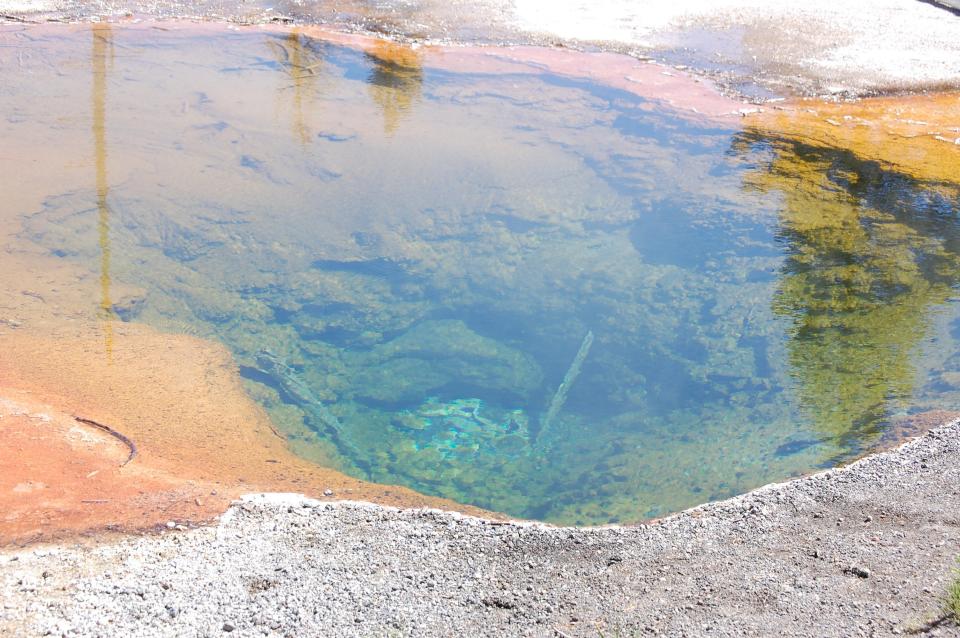 Sapphire Spring, blue hot spring on Firehole Lake Drive.