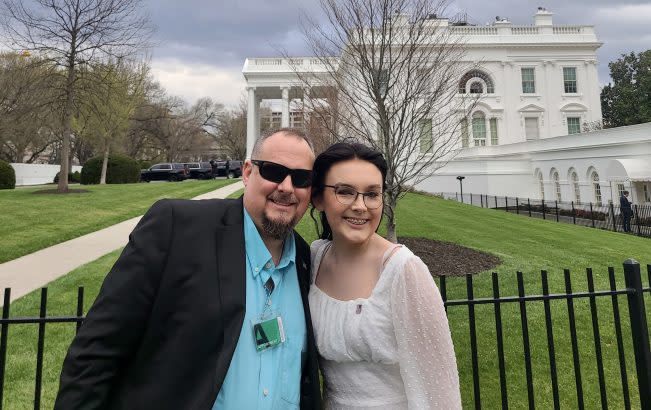 Jeff and Harleigh Walker at the White House on March 31. (Courtesy of Jeff Walker)