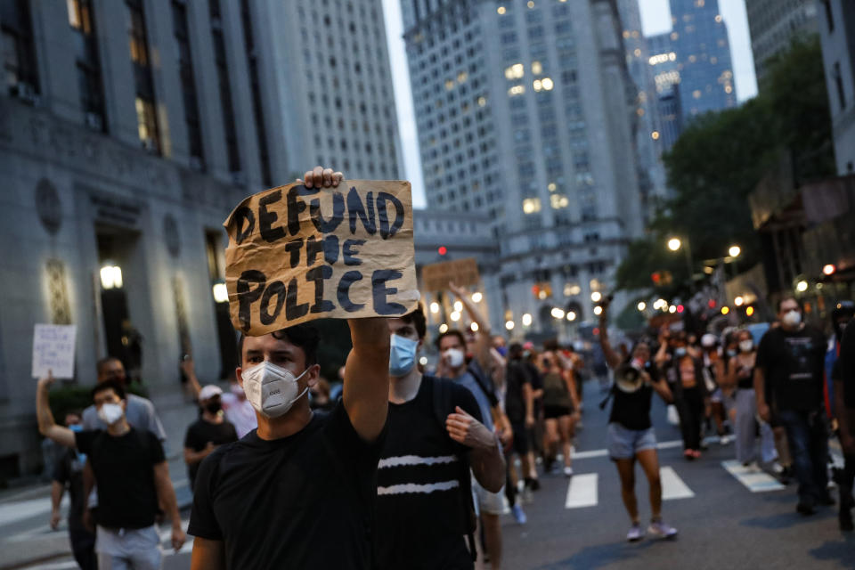 A march in support of the Black Lives Matter movement and other groups, in New York on July 30. (John Minchillo/AP)