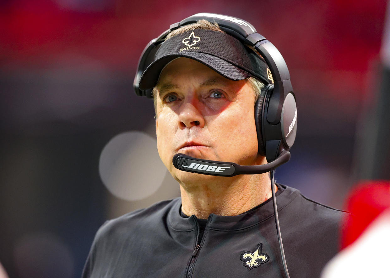 Sean Payton announced he's stepping away as New Orleans Saints head coach on Tuesday. (Photo by Todd Kirkland/Getty Images)