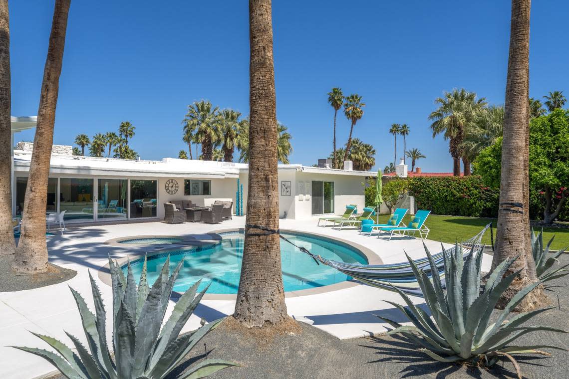 The back of the Keely Smith Rock House is very Palm Springs-ish. Mark Karlstrom