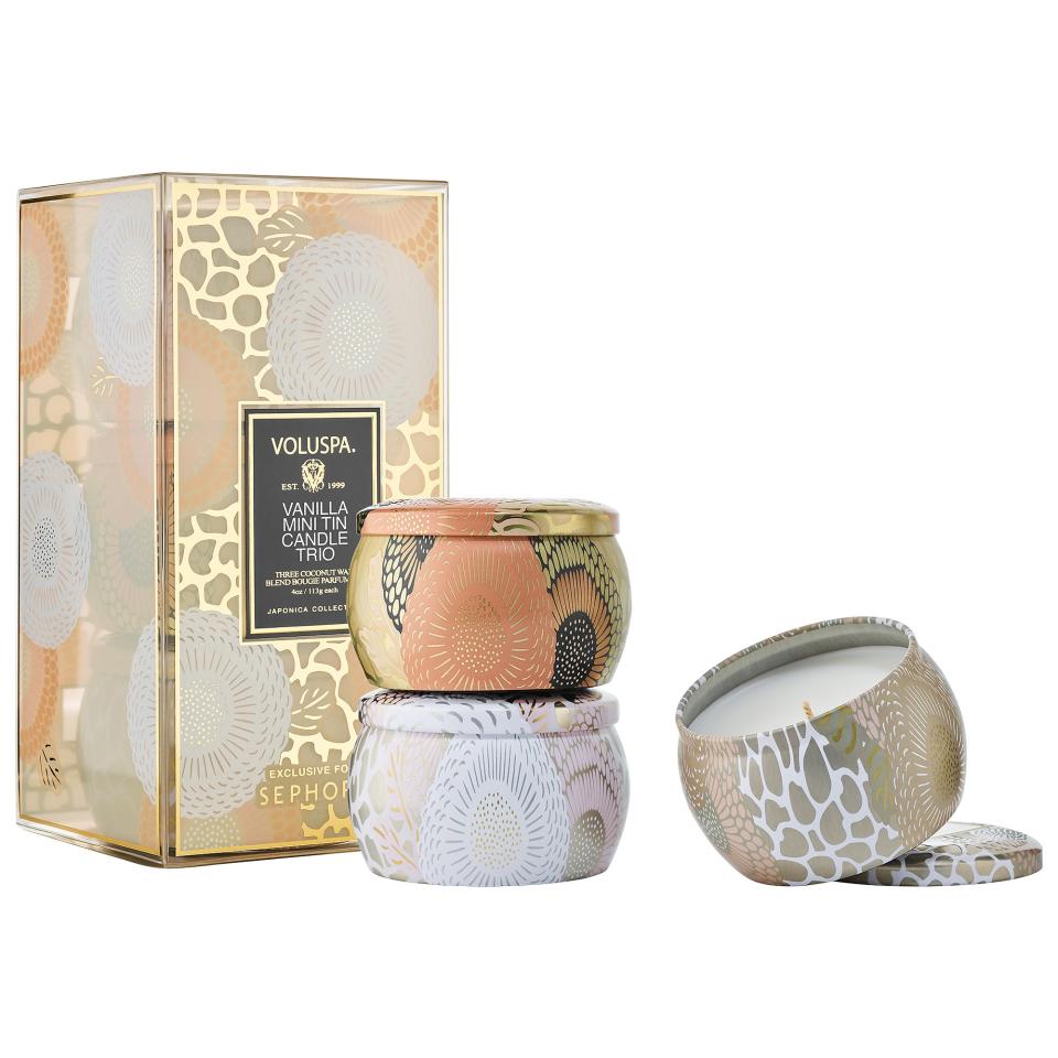 <p><a href="https://go.redirectingat.com?id=74968X1596630&url=https%3A%2F%2Fwww.sephora.com%2Fproduct%2Fvoluspa-vanilla-mini-tin-candle-set-P461554&sref=https%3A%2F%2Fwww.cosmopolitan.com%2Fstyle-beauty%2Ffashion%2Fg37211298%2Fgift-ideas-under-30%2F" rel="nofollow noopener" target="_blank" data-ylk="slk:Shop Now;elm:context_link;itc:0;sec:content-canvas" class="link ">Shop Now</a></p><p>Mini Vanilla Tin Candle Set</p><p>sephora.com</p><p>$28.00</p>