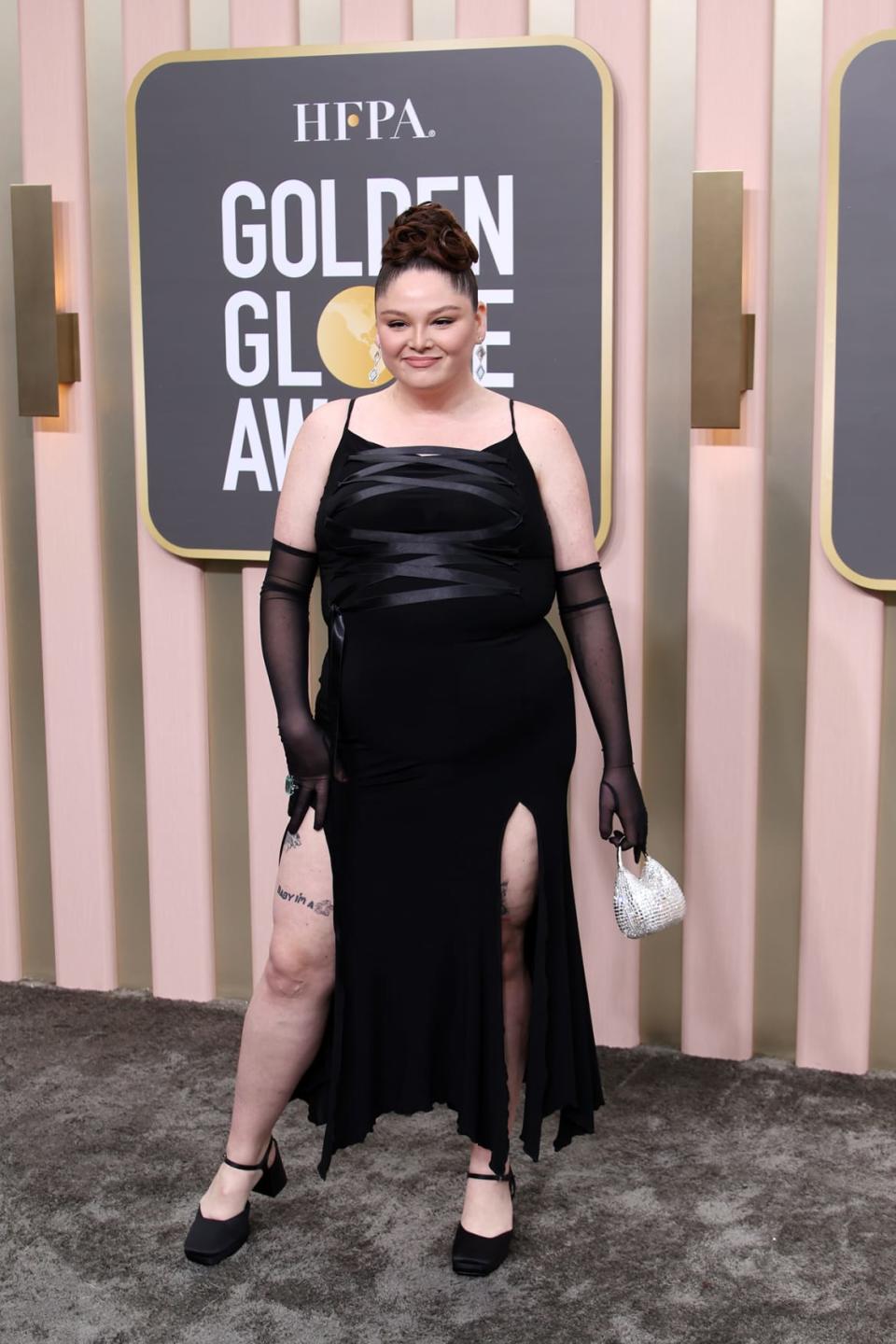 <div class="inline-image__caption"><p>Megan Stalter attends the 80th Annual Golden Globe Awards at The Beverly Hilton on January 10, 2023 in Beverly Hills, California.</p></div> <div class="inline-image__credit">Daniele Venturelli/WireImage</div>